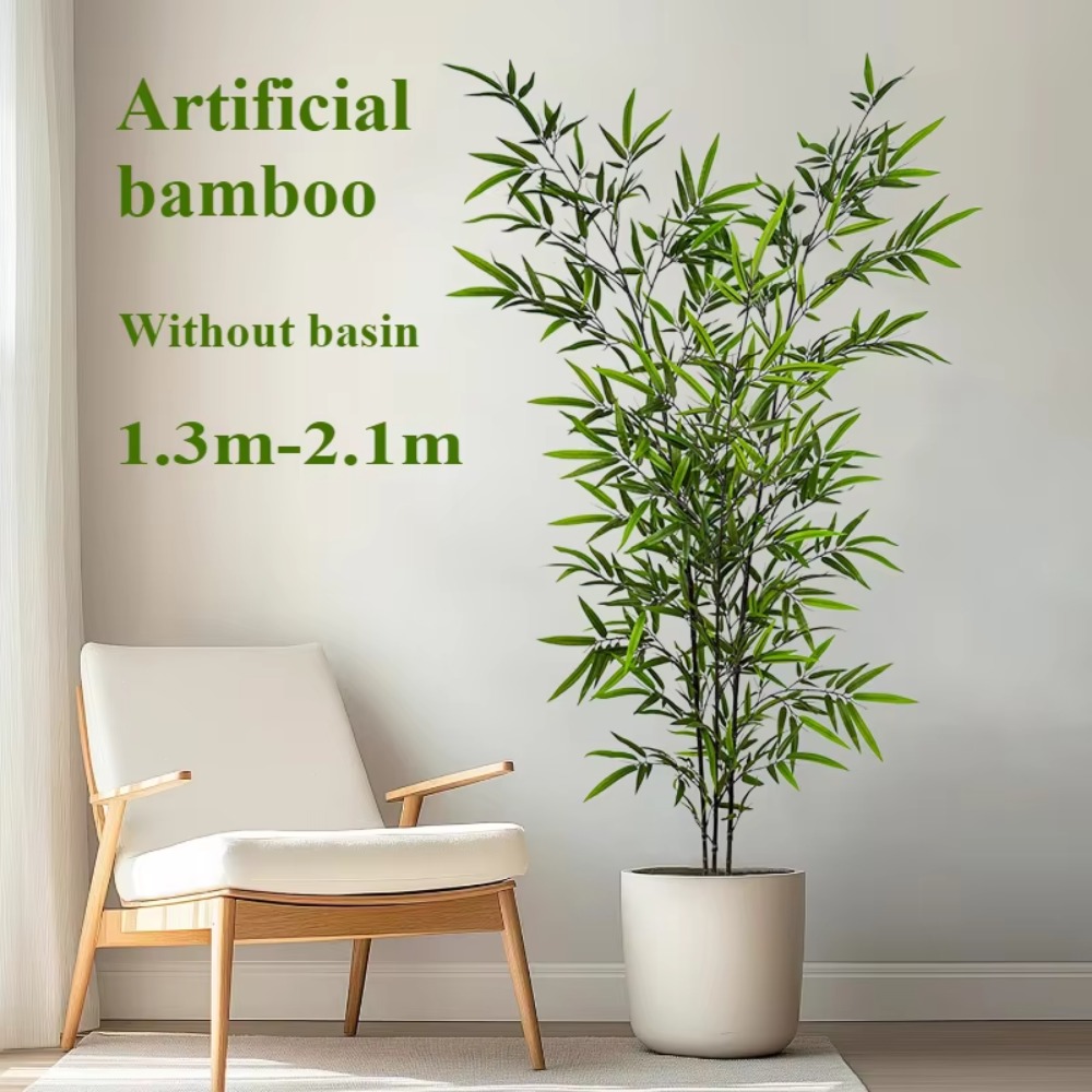 ไม้ไผ่สีเขียวประดิษฐ์ PU + PVC - Ficus Lyrata Tree บทวิจารณ์และราคา